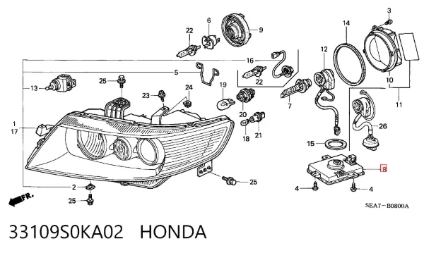 Urządzenie zapłonowe (ksenon) 33109S0KA02 Honda