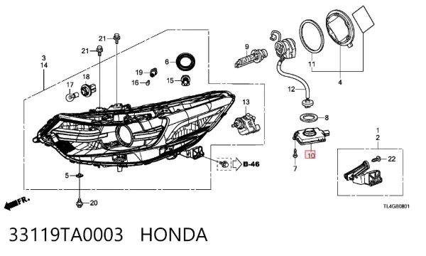 Urządzenie zapłonowe (ksenon) 33119TA0003 Honda