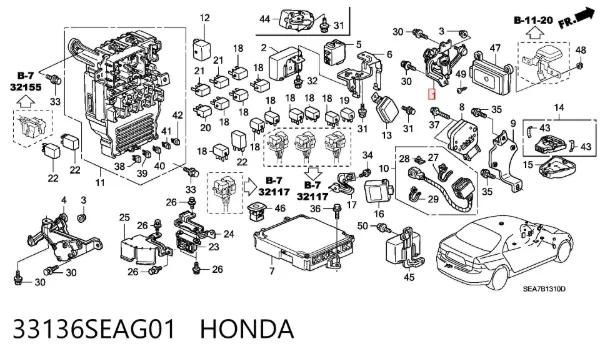 Czujnik położenia pojazdu przedni 33136SEAG01 Honda