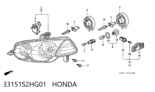 Reflektor lewy Honda HR-V GH