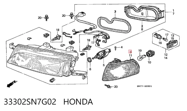 Kierunkowskaz prawy Honda Accord V