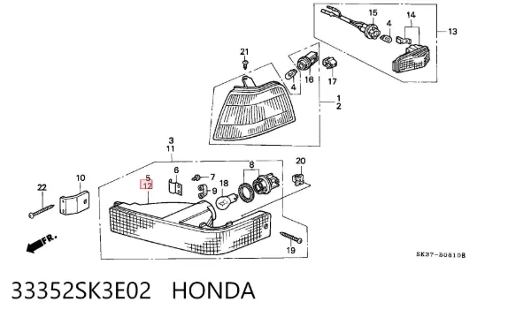 Kierunkowskaz lewy Honda Concerto HW