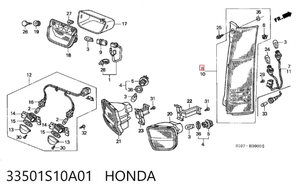 Lampa zespolona tylna prawa Honda CR-V I