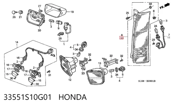 Lampa zespolona tylna lewa Honda CR-V I