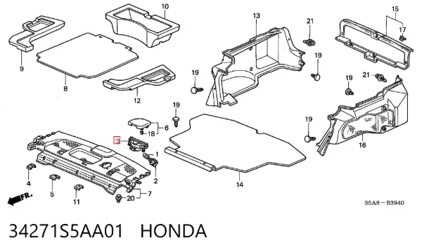 Lampa stop tylna dodatkowa Honda Civic VIII