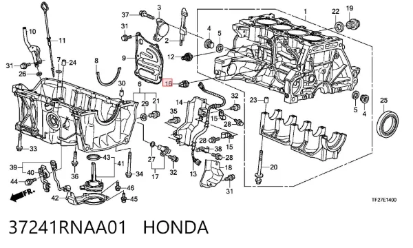 Czujnik ciśnienia oleju 37241RNAA01 Honda