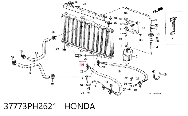 Czujnik temperatury płynu chłodzącego (włączenia wentylatora chłodnicy) 37773PH2621 Honda