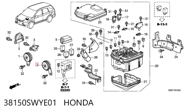 Sygnał dźwiękowy (klakson) Honda CR-V III