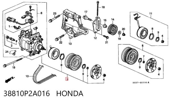 Sprężarka klimatyzacji 38810P2A016 Honda