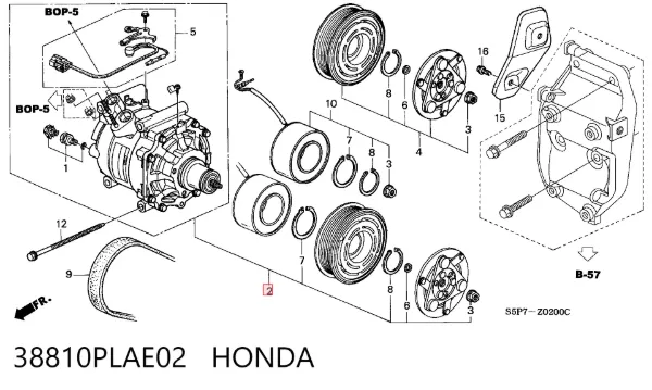 Sprężarka klimatyzacji 38810PLAE02 Honda