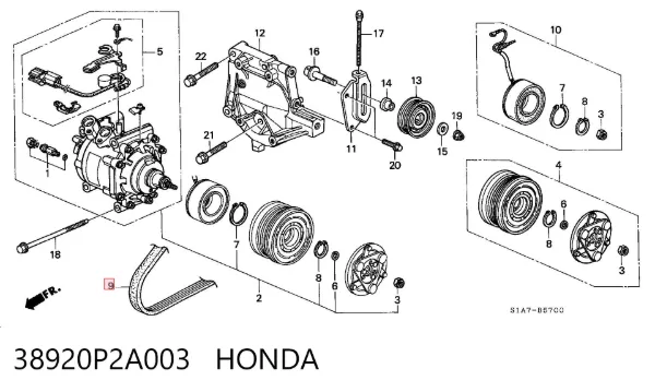Pas napędowy mechanizmów 38920P2A003 Honda