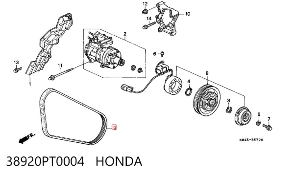 Pas napędowy mechanizmów 38920PT0004 Honda