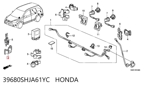 Czujnik parkowania przedni 39680SHJA61YC Honda