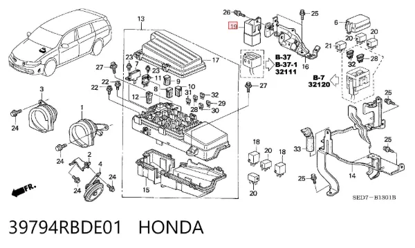 Przekaźnik świec żarowych 39794RBDE01 Honda