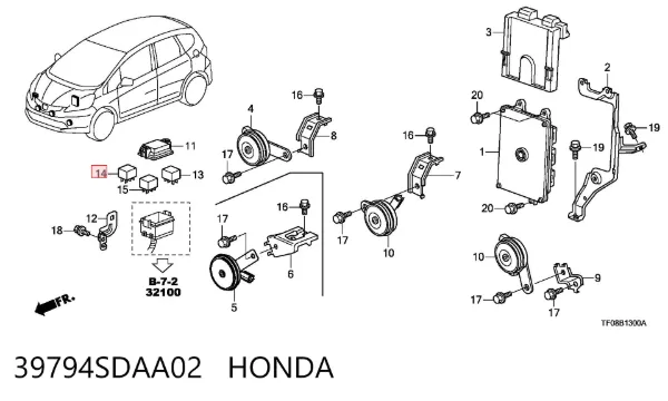 Przekaźnik rozrusznika 39794SDAA02 Honda