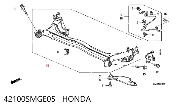 Korpus osi tylnej Honda Civic VIII
