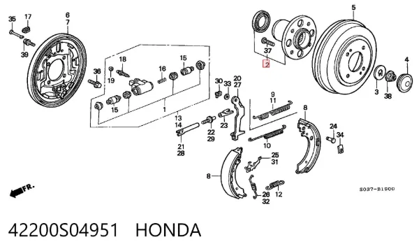 Piasta tylna 42200S04951 Honda