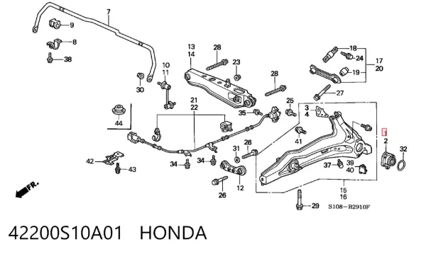 Lożysko piasty tylnej 42200S10A01 Honda