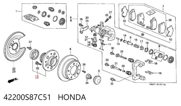 Piasta tylna 42200S87C51 Honda