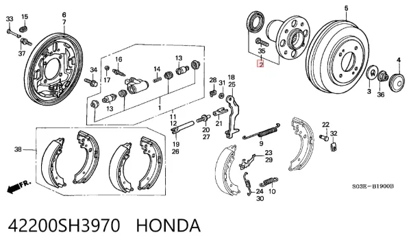 Piasta tylna 42200SH3970 Honda