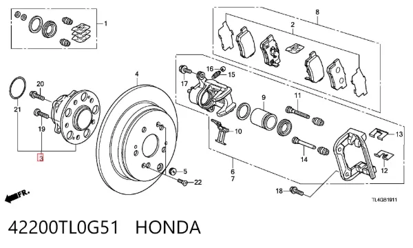 Piasta tylna 42200TL0G51 Honda