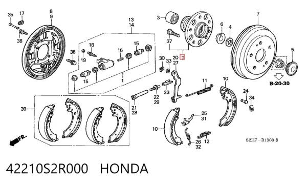 Piasta tylna Honda HR-V GH