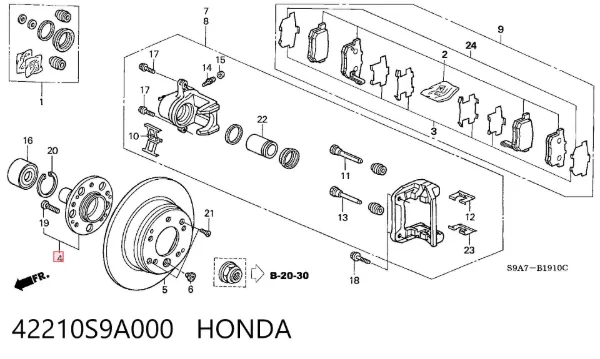 Piasta tylna 42210S9A000 Honda
