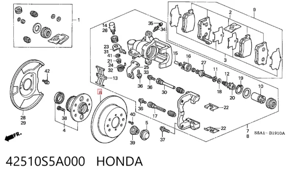 Tarcza hamulcowa tylna 42510S5A000 Honda