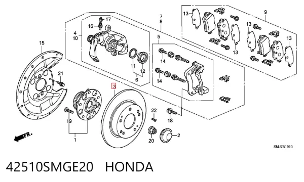 Tarcza hamulcowa tylna 42510SMGE20 Honda