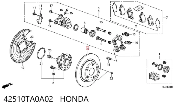 Tarcza hamulcowa tylna 42510TA0A02 Honda