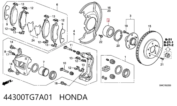Lożysko piasty tylnej 44300TG7A01 Honda