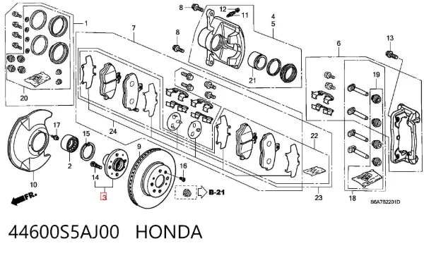 Piasta przednia 44600S5AJ00 Honda