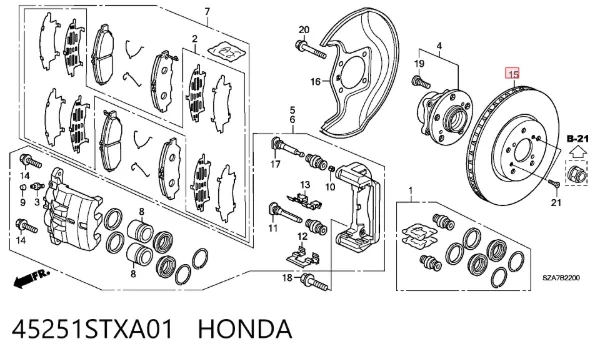 Tarcza hamulcowa przednia 45251STXA01 Honda