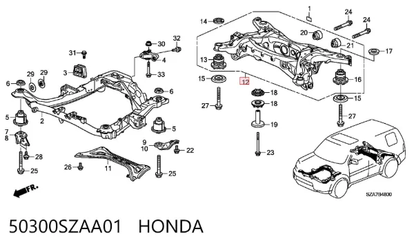 Korpus osi tylnej Honda Pilot II