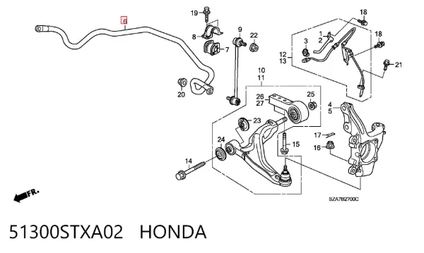 Stabilizator przedni Acura MDX II Restyling