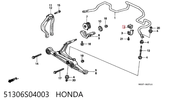 Tuleja stabilizatora przedniego 51306S04003 Honda