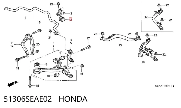 Tuleja stabilizatora przedniego 51306SEAE02 Honda