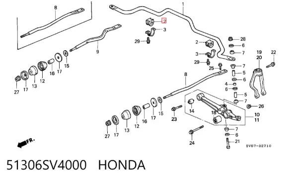 Tuleja stabilizatora przedniego 51306SV4000 Honda