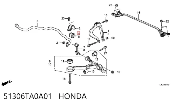 Tuleja stabilizatora przedniego 51306TA0A01 Honda