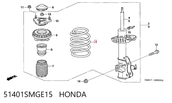 Sprężyna przednia 51401SMGE15 Honda