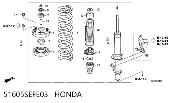 Amortyzator przedni 51605SEFE03 Honda