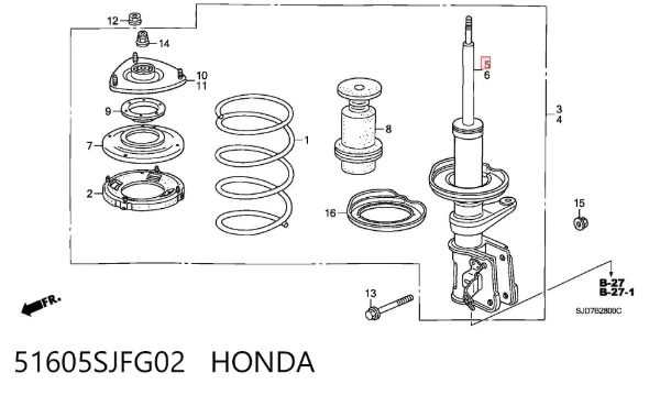 Amortyzator przedni prawy Honda FR-V BE