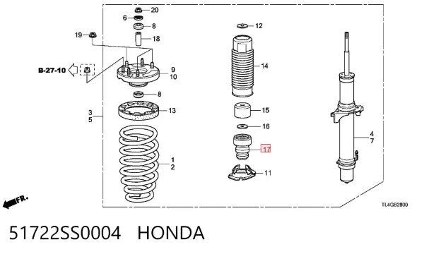 Odbój amortyzatora przedniego 51722SS0004 Honda