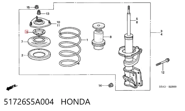 Łożysko podporowe amortyzatora przedniego 51726S5A004 Honda
