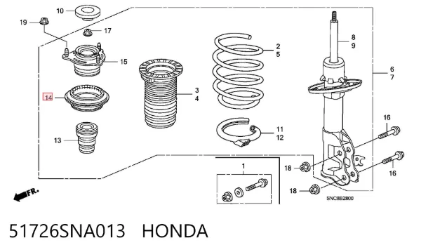 Łożysko podporowe amortyzatora przedniego 51726SNA013 Honda