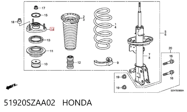 Poduszka amortyzatora przedniego 51920SZAA02 Honda