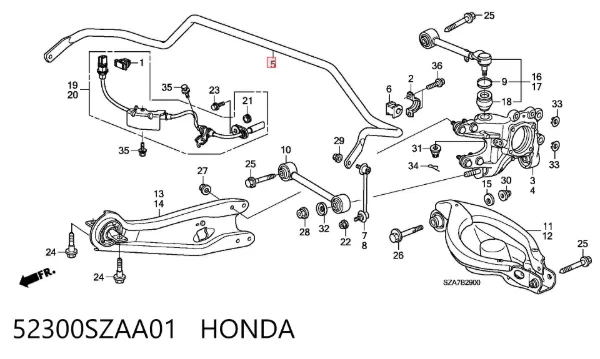 Stabilizator tylny 52300SZAA01 Honda
