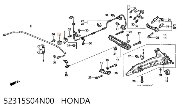 Tuleja stabilizatora tylnego 52315S04N00 Honda