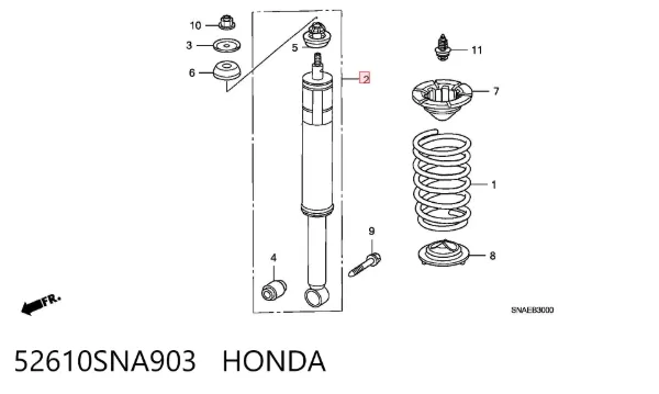 Amortyzator tylny 52610SNA903 Honda