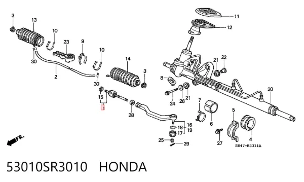Drążek kierowniczy 53010SR3010 Honda